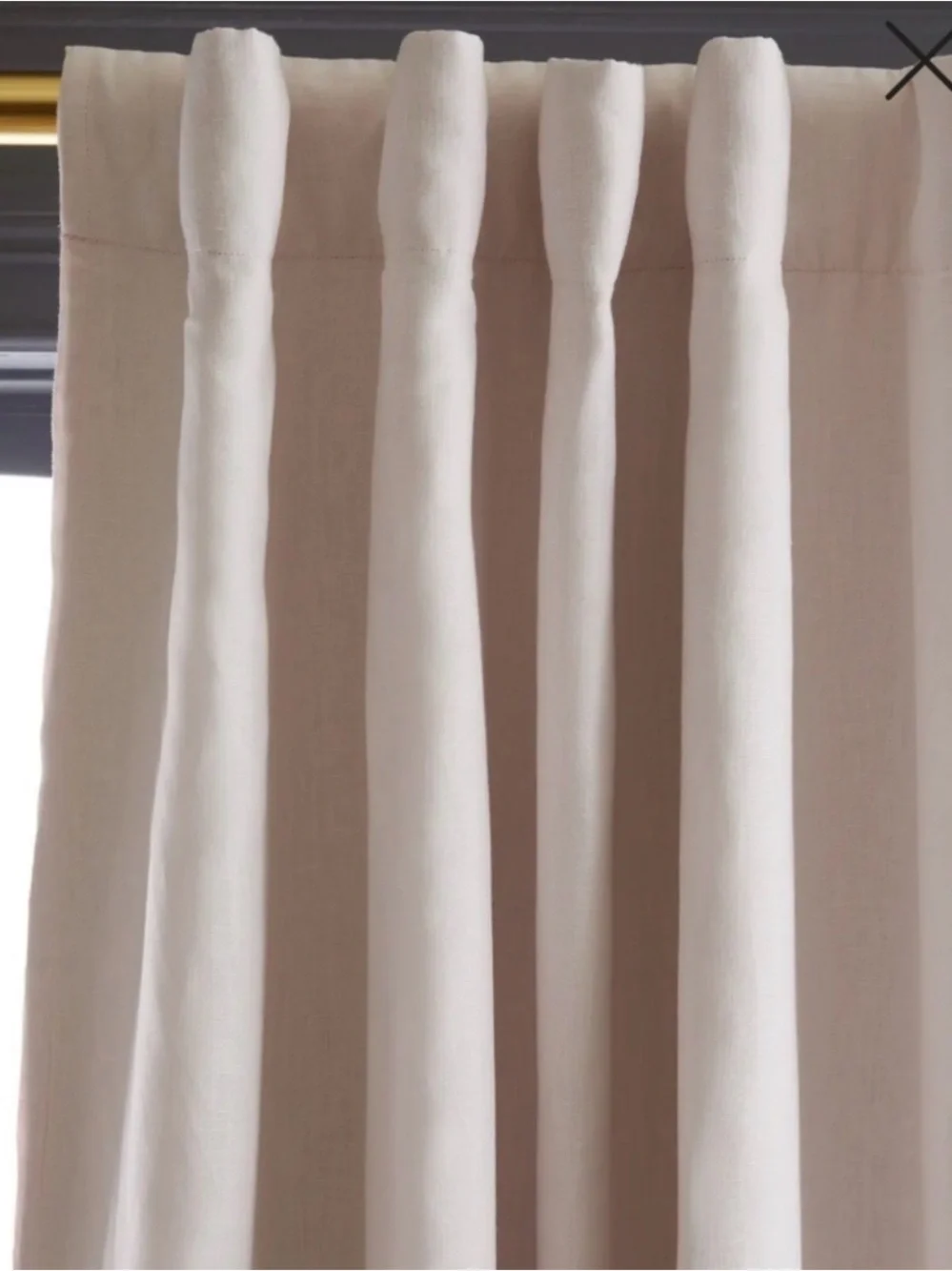 Soft Blush European Linen Curtain Panel 96x108 - Retail $164 Per Panel